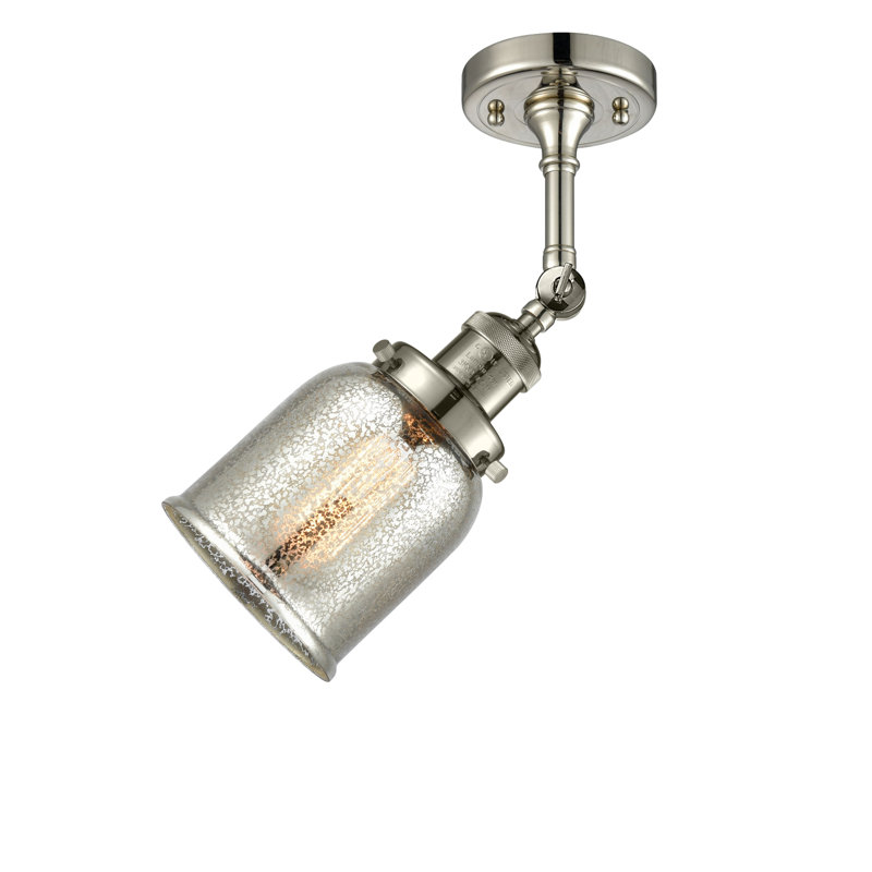 Applique murale 1 lumière 8 po Bell, Argent mercuré, Nickel poli, Ampoule non incluse