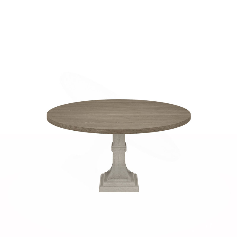 Tannen 59"W Round White And Gray Dining Table