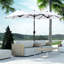 Grand parasol de marché extérieur à double face de 9,5 pi avec bouton-poussoir inclinable et manivelle Outsunny-503866360