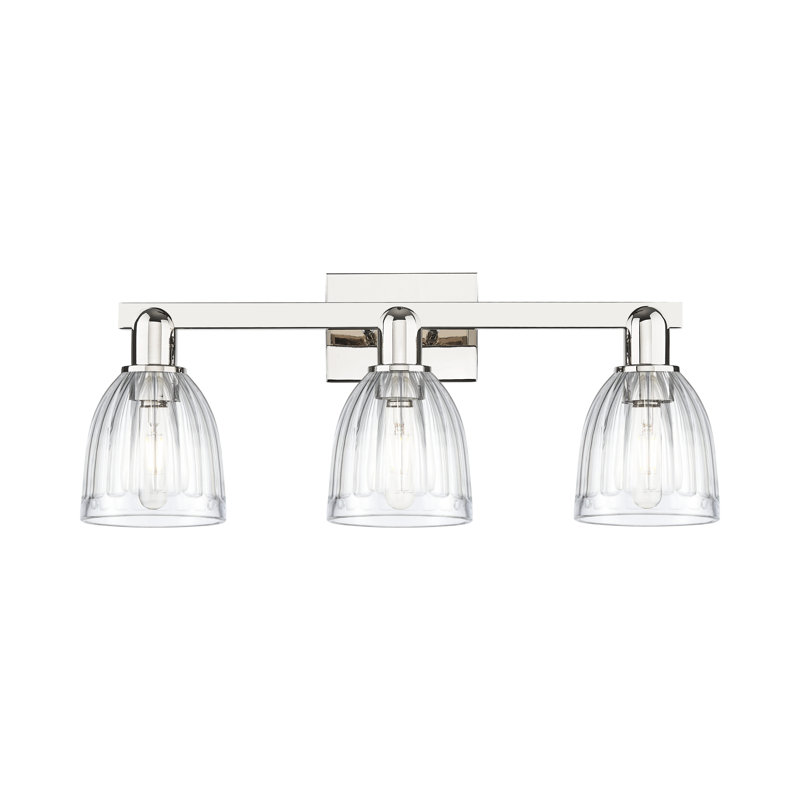 Arcadia - Cozine - Éclairage pour meuble-lavabo de salle de bain 3 lumières, Nickel poli