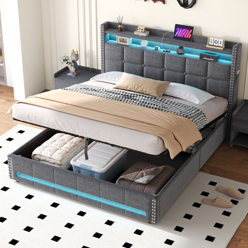 Metal Ottoman Storage Bed
