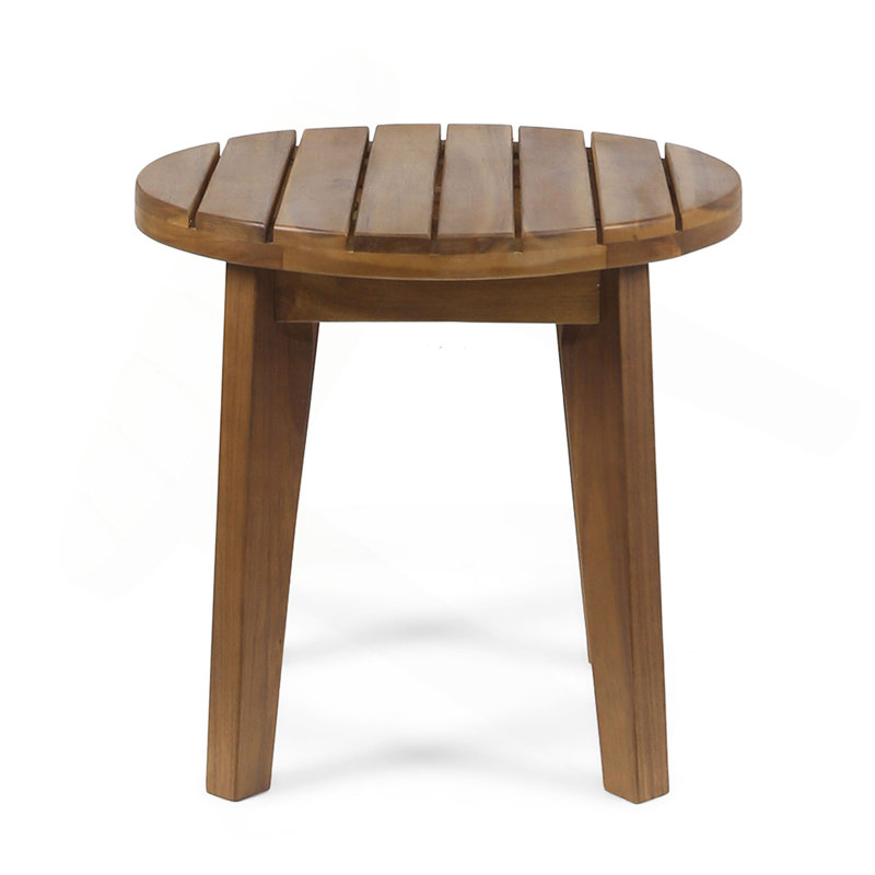 Outdoor 16" Acacia Wood Side Table, Natural
