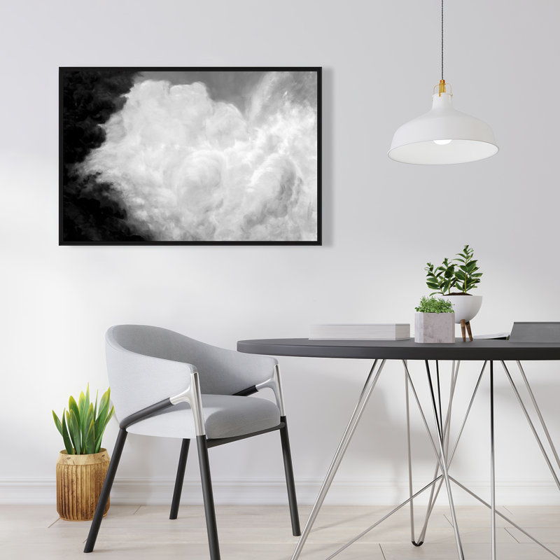 Décor de toile de salle de bain foncé avec nuages monochromes foncés