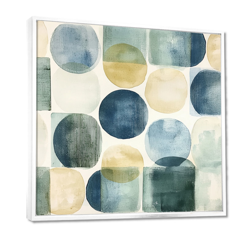 Onekki Minimalist Meditation Stone Collage VI - art mural grand méditation, H 36 po x l 36 po, Impression encadrée flottante