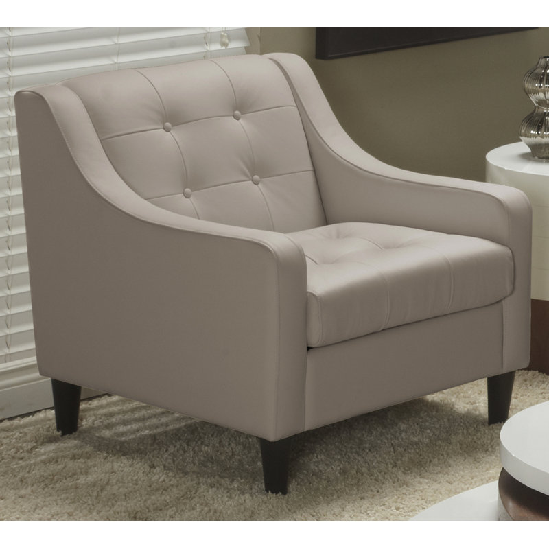 Fauteuil en cuir Duff 29 po Dann, Cuir véritable champignon