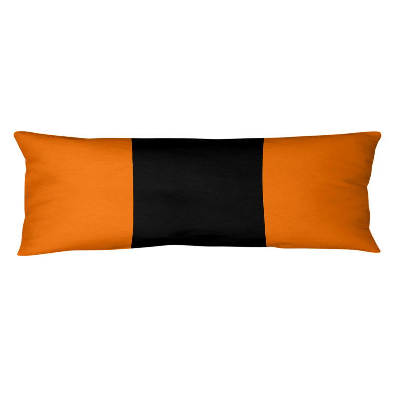 Abel Polyester Medium Pillow, Orange/Black/Orange