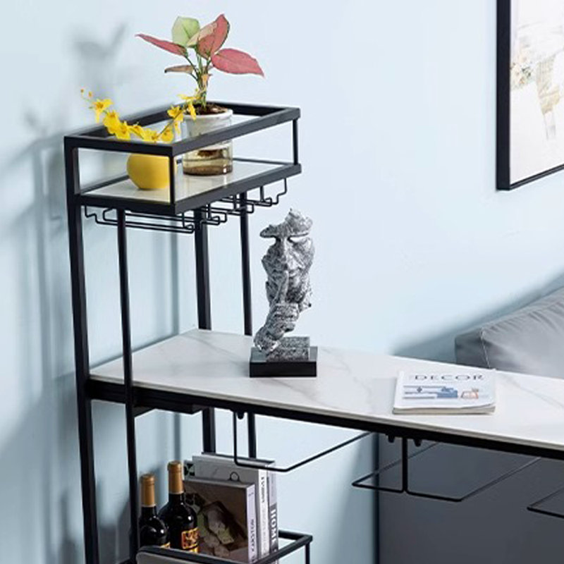Table de bar simple et chaise simple, Noir, Gris, H 41,3 po x L 62,9 po x l 15,7 po