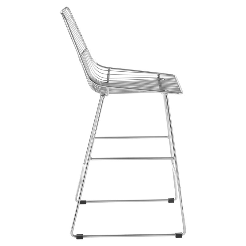 Aileen Steel Outdoor 65.5cm Counter Stool, Silver