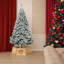 Couvre-boîte pliable en forme d'anneau de Noël en bois naturel avec panneaux de motif de cerfs et couverture de base festive