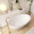 67" Freestanding Solid Surface Soaking Oval Bathtub-111464616
