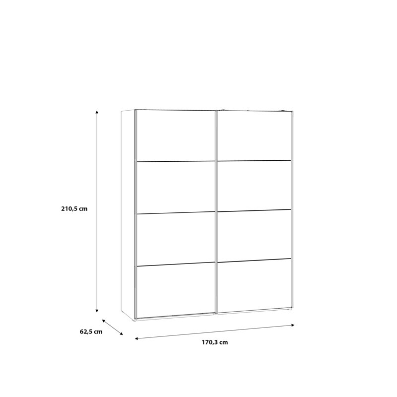 Demps 2 Door Manufactured Wood Wardrobe