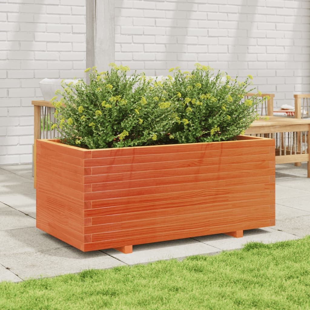 vidaXL Garden Planter - Solid Pine Wood - Brown - 110x60x49.5 cm - Image 3