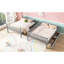 Lit superposé gris double avec lits amovibles et 2 tiroirs pratiques - finition en bois d'hévéa-255949983