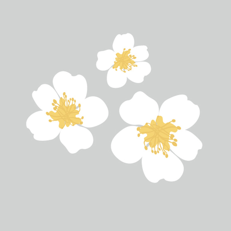 Décalcomanie murale fleurs imprimées, Moyen