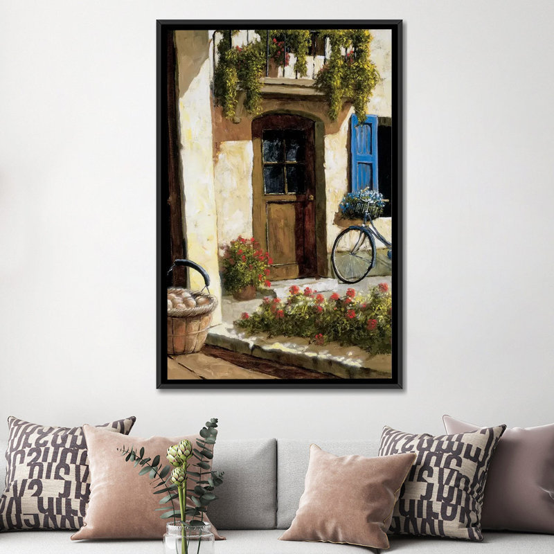 «Back From the Market», reproduction sur toile, H 26 po x l 18 po x P 1,5 po, Toile avec cadre noir, Pas de tapis