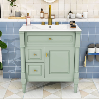 Freestanding Bathroom Vanity with Adjustable Storage