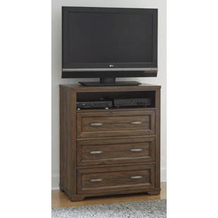 Commode 3 tiroirs avec tablette média Logan