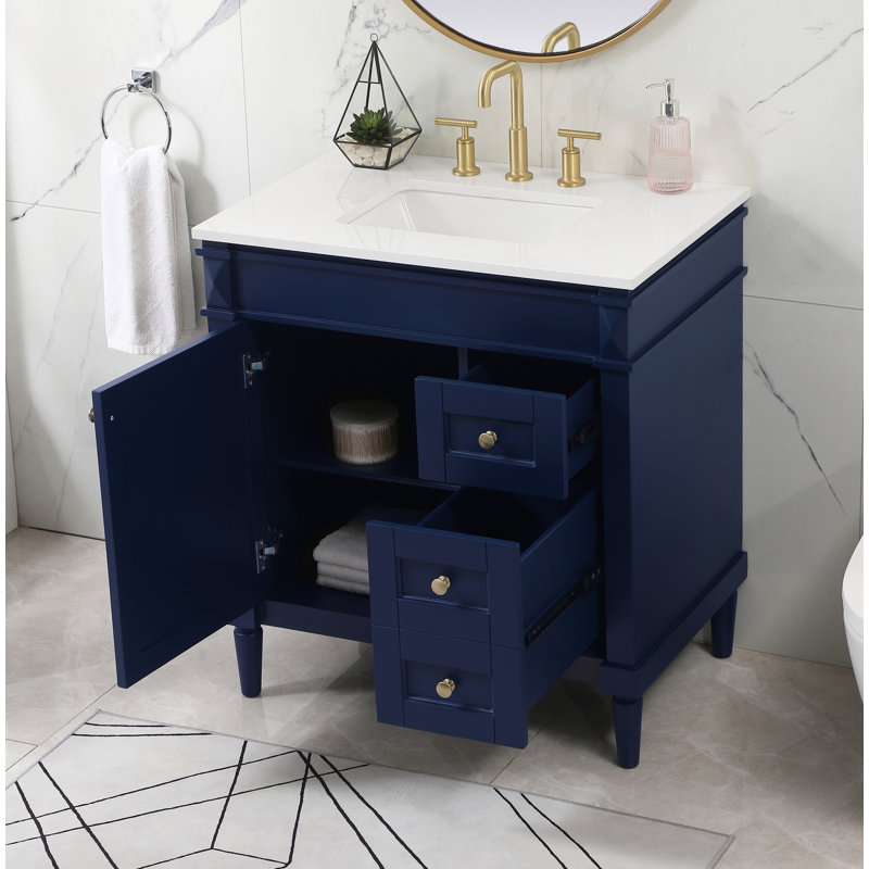 Ensemble de meuble-lavabo simple 32 po Readington, Bleu
