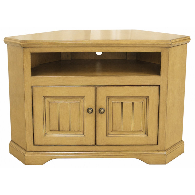 Meuble télé de coin en bois massif pour téléviseur de 40 po ou moins Boltongate, Jaune européen