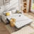 Full Sleeper Linen Pull Out Sofa with  Memory Foam Mattress & Nailhead Trim-1288648398-1280217041