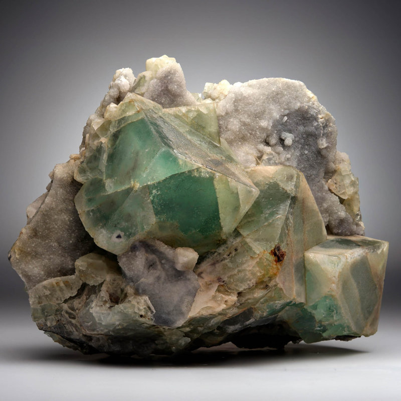 Genuine Fluorite on Quartz