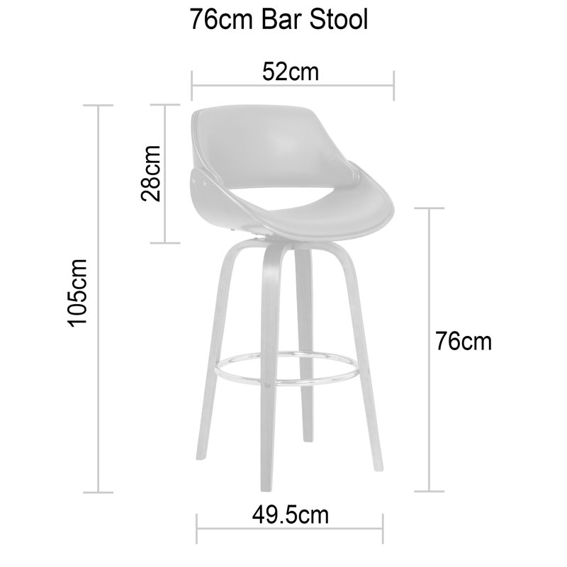 Farrish Swivel Upholstered Counter Stool, Walnut, Bar Stool (76cm Seat Height)