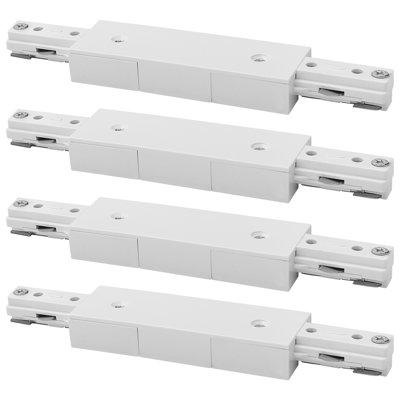 Connecteur droit H Luxrite, connecteur droit de type H, compatible avec une source d'alimentation à 3 fils 120 V, paquet de 4 blanc