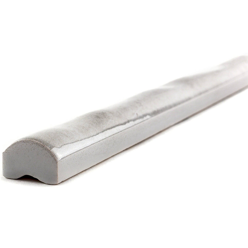 Gray Polished Ceramic Quarter Round Tile Trim 1x12