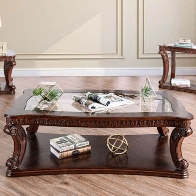 Table basse traditionnelle 51,6 po, chêne foncé