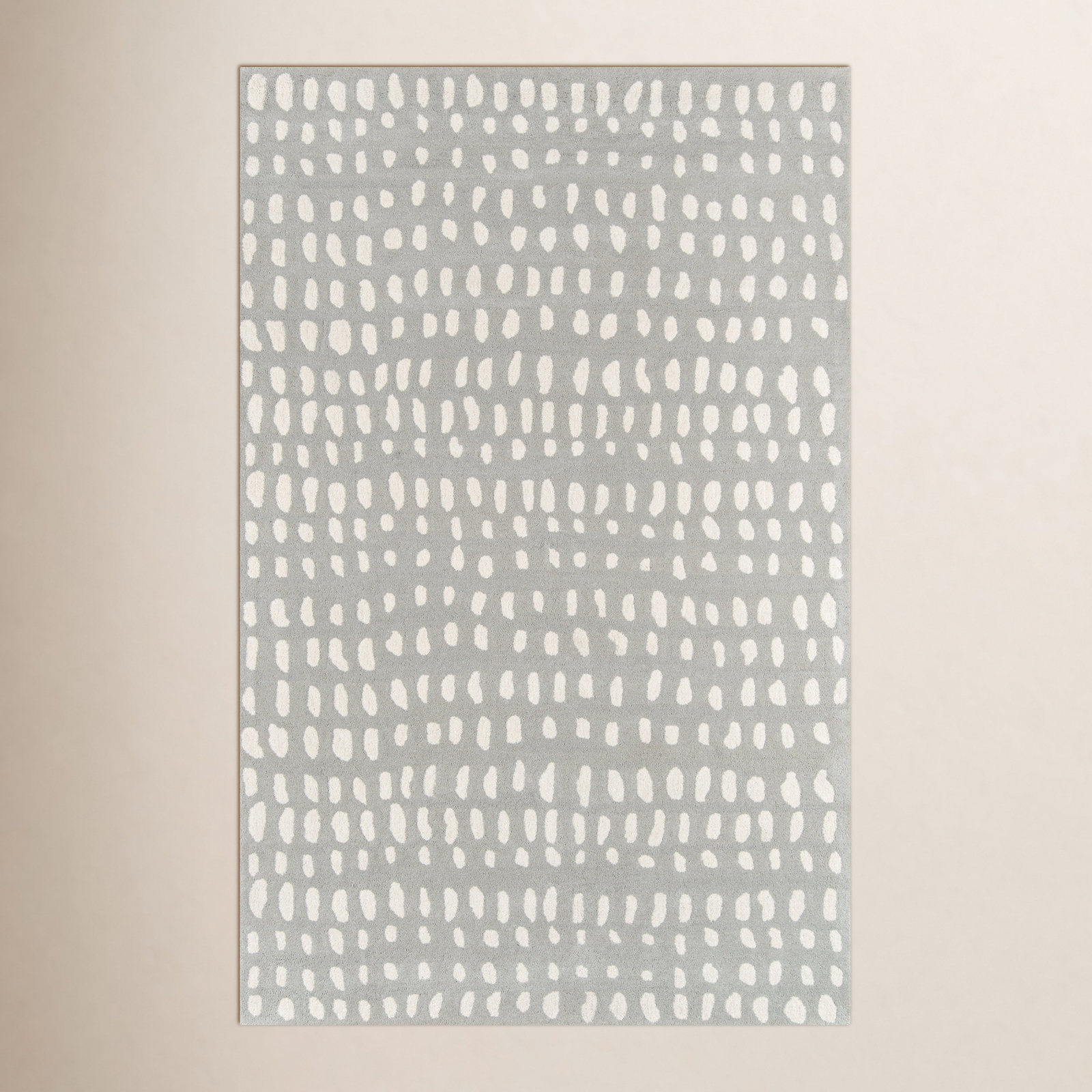 Pacchi Handmade Wool Gray Rug, Rectangle 5' x 8'