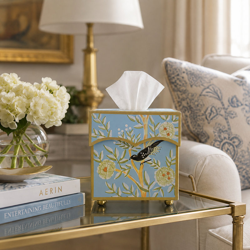 Blue Chinoiserie Tissue Holder
