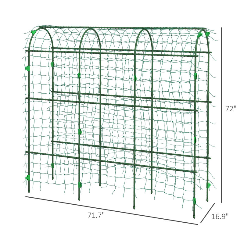 Treillis de jardin en A en métal pour plantes grimpantes d'extérieur avec filet
