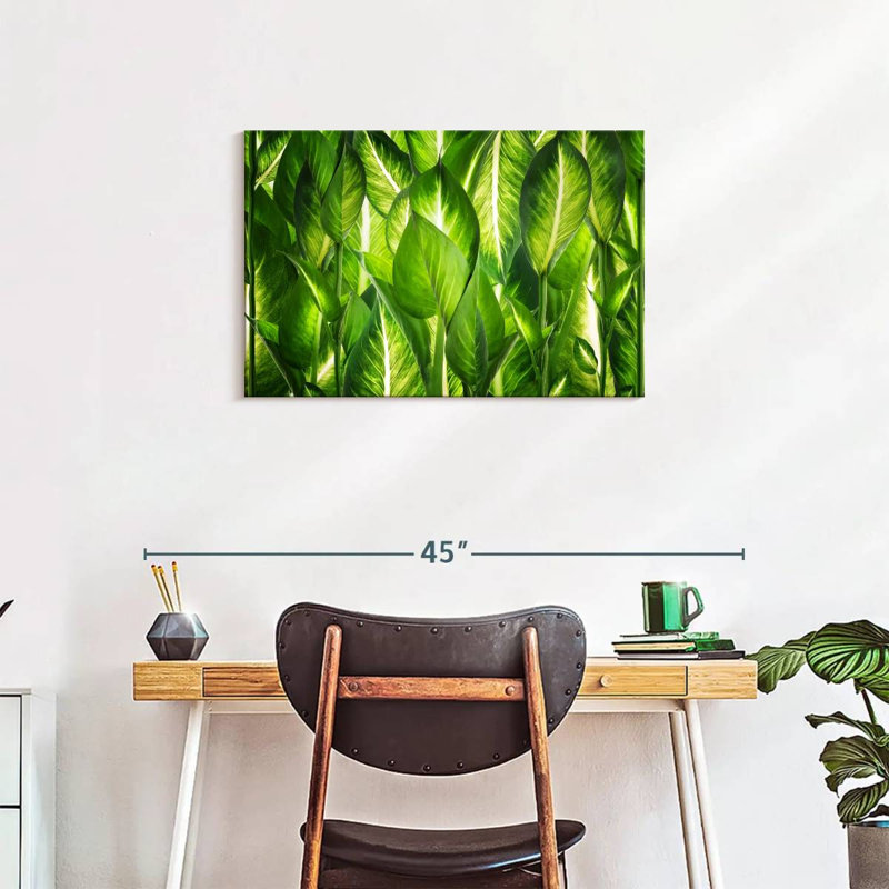 Harnek Backlit Green Leaves, 20" H x 30" W