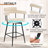 Kiylan Swivel Upholstered 26.7" Linen Counter Stool with Curved Wing Back and Metal Frame-983346175