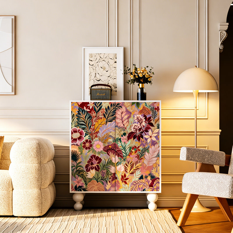 Armoire à chaussures Modern Floral, Ivoire ivoire