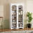 Free Standing 5 Tier Bookshelves, Bookcases Set Of 2, Farmhouse Two-Tone Storage Cabinet With Adjustable Shelves, Modern 72"H Kitchen Pantry Cabinet For Living Room, Home Office