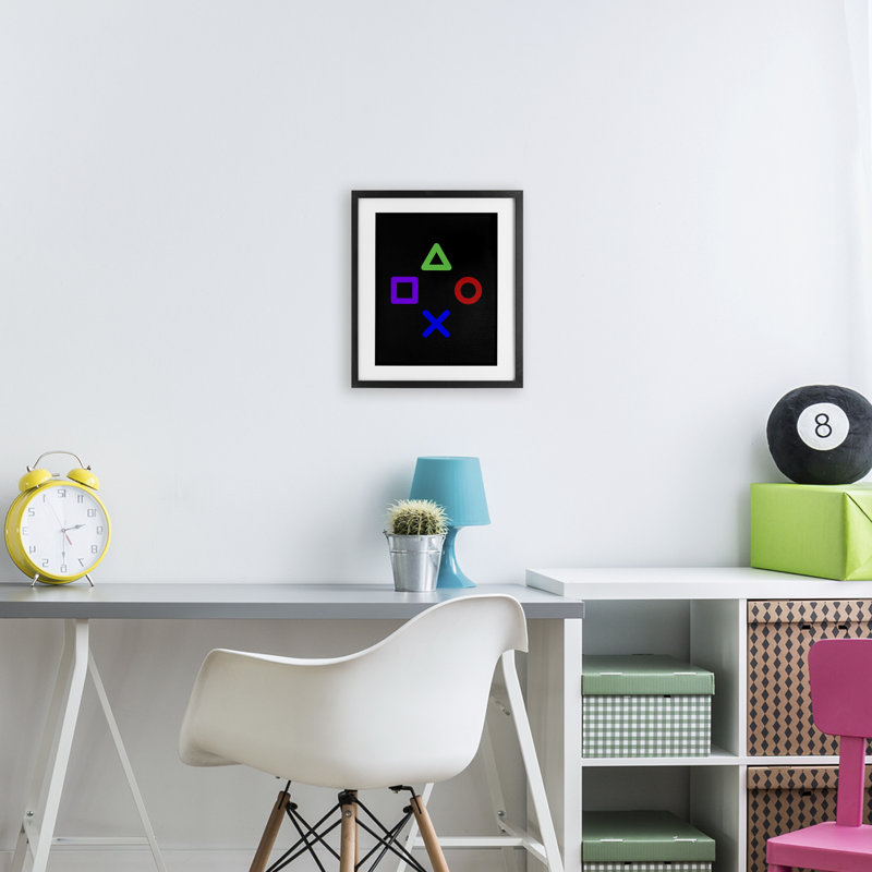 «Game Game Shapes», reproduction encadrée sous verre, conception de Kim Allen, Cadre noir minuit, H 16 po x l 13 po
