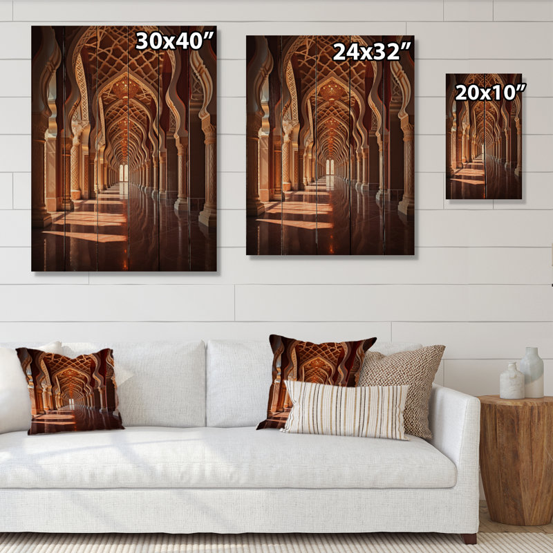 Art de l'Islam, l'intérieur I sur bois, H 40 po x l 30 po x P 0,78 po