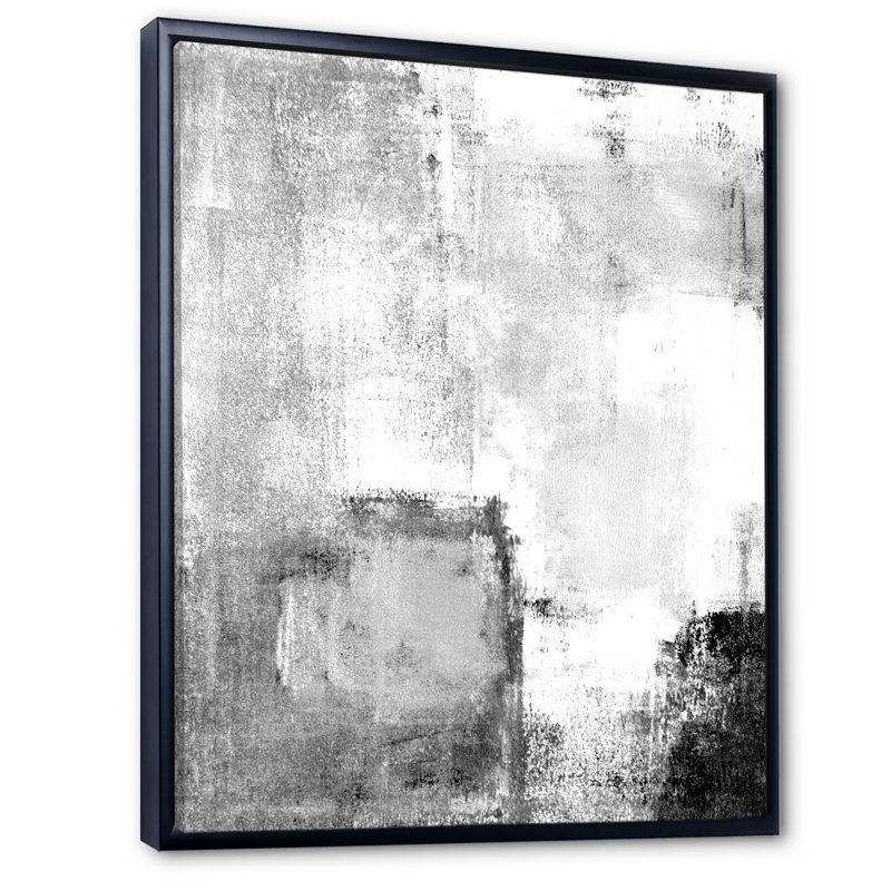 Art moderne gris et bleu II 2FDP47775, Cadre noir, H 20 po x l 12 po x P 1 po
