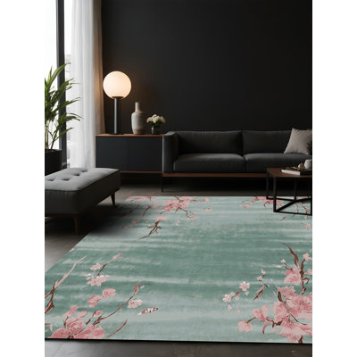 Silky Soft Plush Green Area Rug