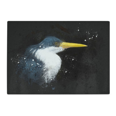 Tempered Glass Pied Heron Chopping Board
