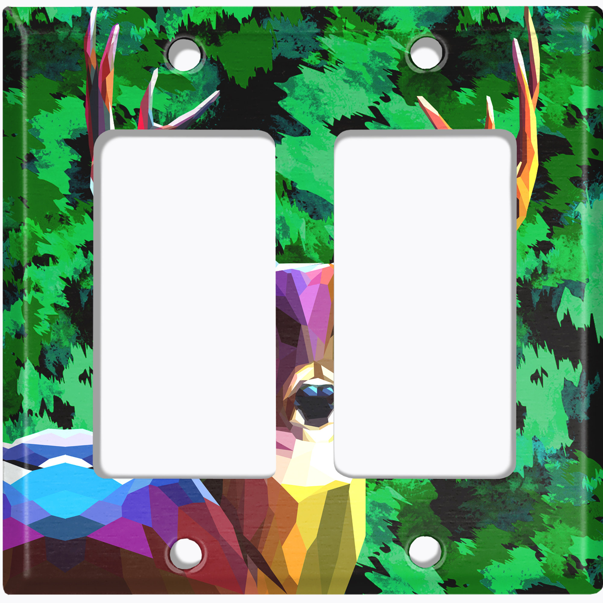 WorldAcc Metal Light Switch Plate Outlet Cover (Deer Hunt Green ...
