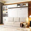 Grand lit avec tablettes, et, blanc - sommeil tranquille, espace de rangement bien rangé, idéal pour les maisons compactes, petits appartements gris, espace de sommeil confortable