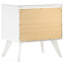 Table de chevet blanche à 2 tiroirs, table de chevet 1pc avec pieds inclinés et boutons ronds blancs