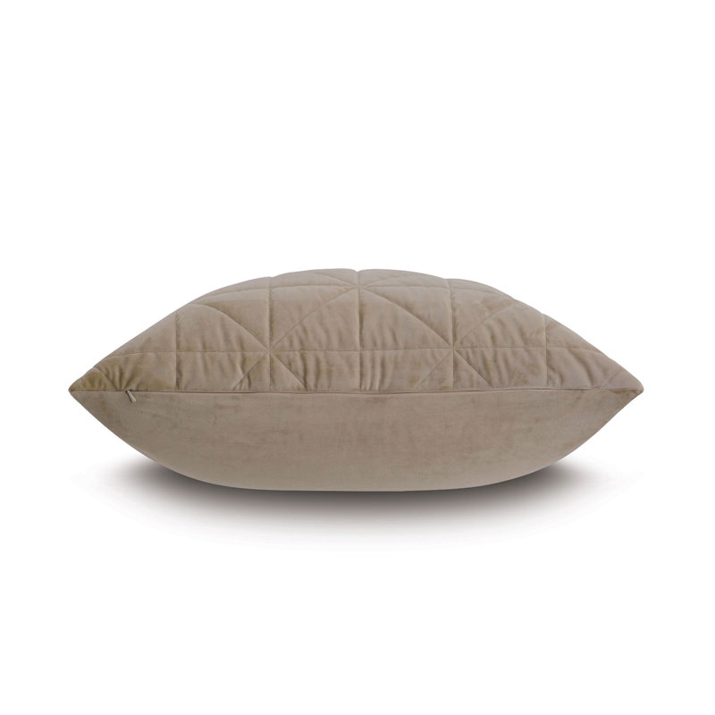 Nova Quilted Velvet Sham, Euro , Fawn