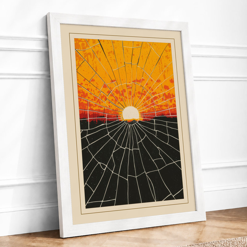 Sun Rising Geometric - Print, A4 - 29.7 x 21.0 cm, White