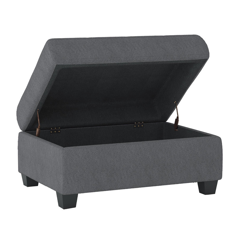 Meuble de salon moderne avec repose-pieds capitonné 1 pièce, Gris