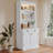 83.4"Tall Bookshelf Suite,  Bookcase Suite With LED Ing,Doors And Drawers,2-Piece Set Storage Bookcase With Open Shelves  ,Home Office,