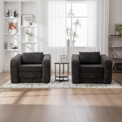 Pour les dortoirs d'appartements et les petits espaces invités, canapé-lit simple en chenille pliable convertible de 40 pouces, gris froid