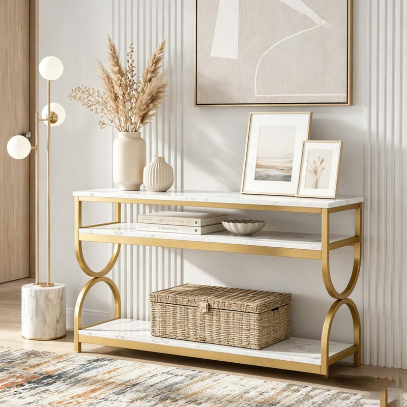 Faux Marble Sofa Table